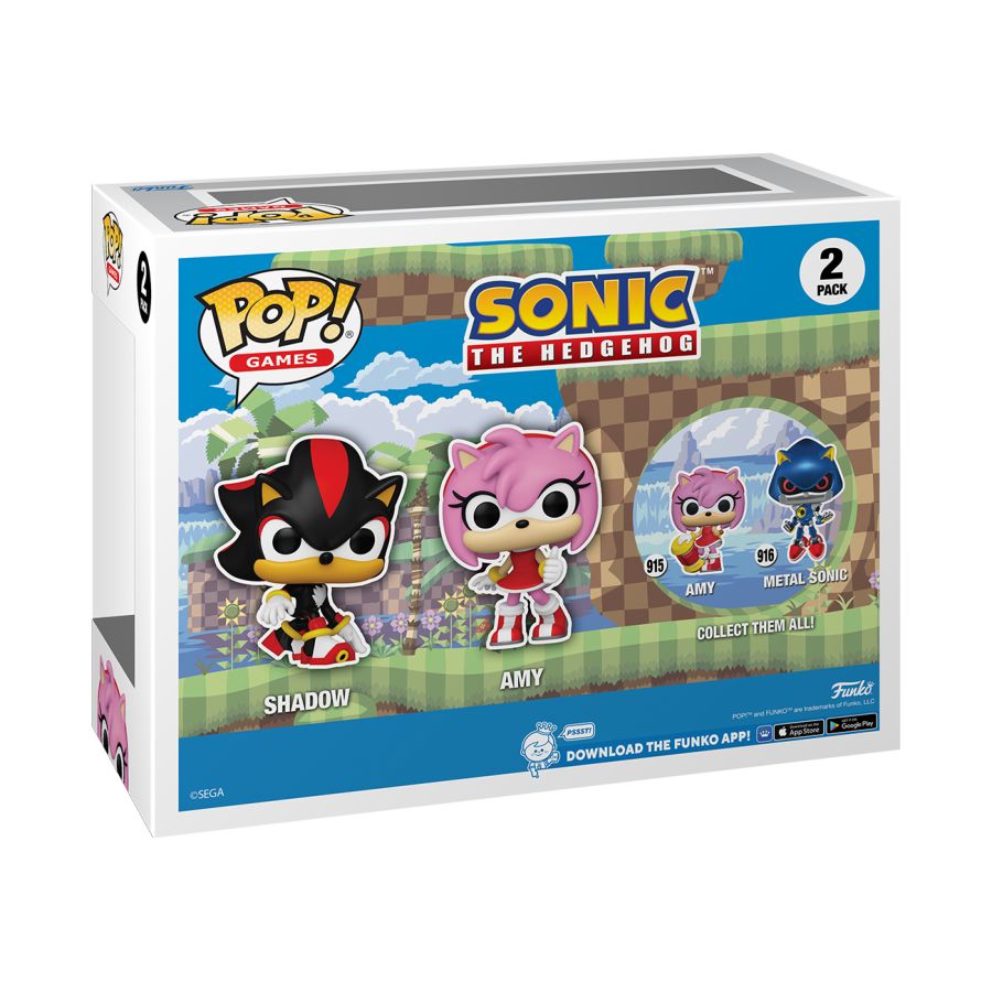 Sonic - Shadow & Amy Rose US Exclusive Flocked Pop! 2-Pack [RS] | Ikon  Collectables