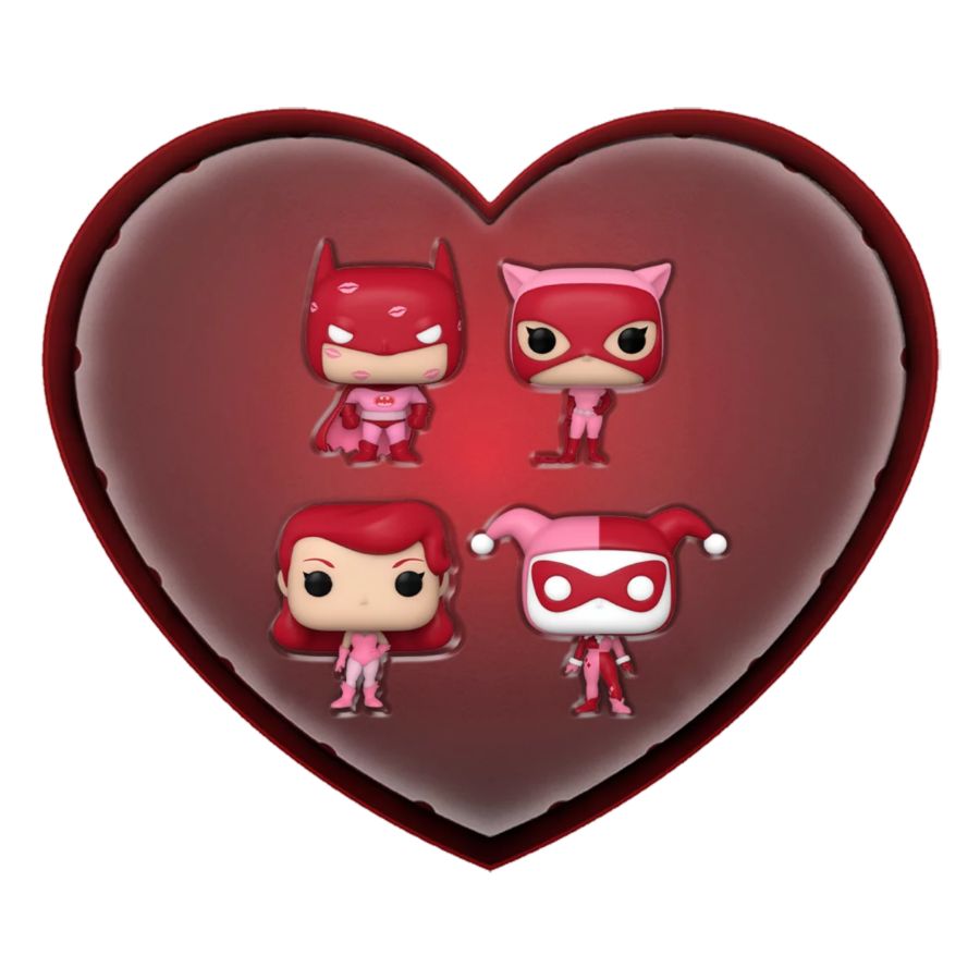 DC Comics Valentines 2024 Pink US Exclusive Pocket Pop! 4Pack Heart