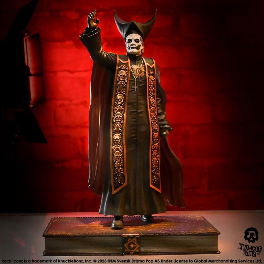 Ghost - Papa Emeritus in Black Robes Rock Iconz Statue | Ikon Collectables