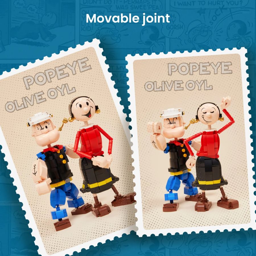 Popeye - Popeye w/Olive Buildable Figure Set (1209pcs) | Ikon Collectables