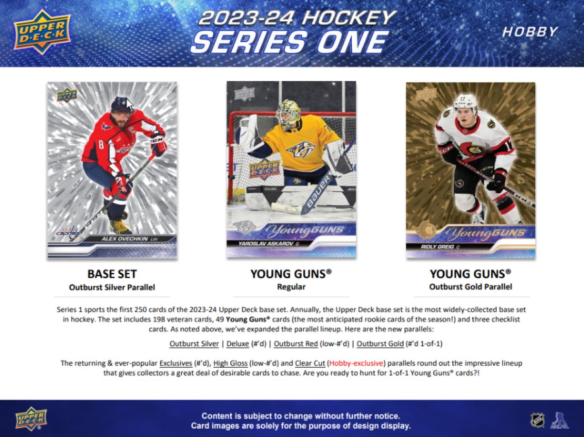 NHL - 2023/24 Upper Deck Hockey Series 1 Hobby Trading Cards (Display ...