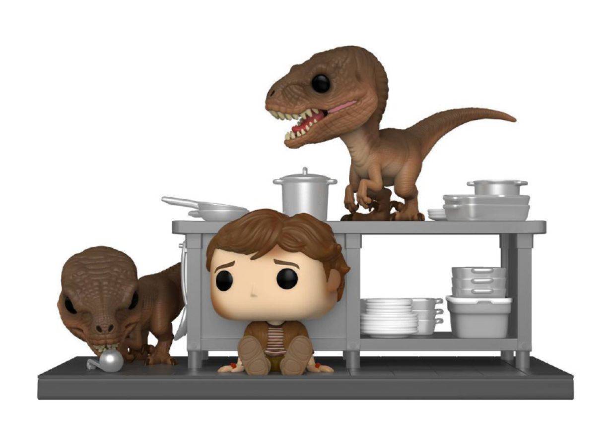 Jurassic Park Tim Murphy With Velociraptors Us Exclusive Pop Moment Rs Ikon Collectables 