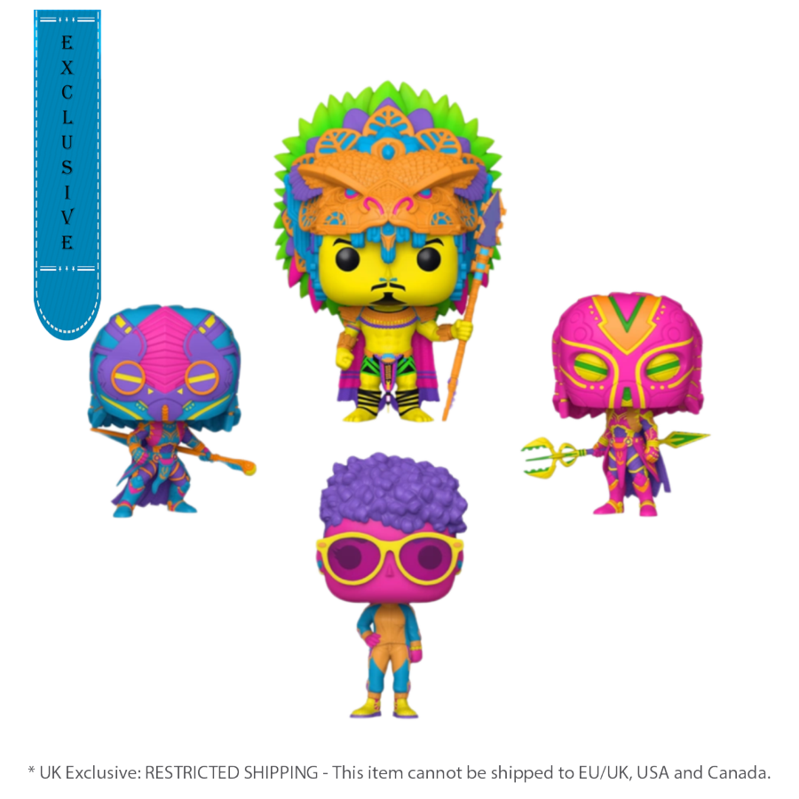 Black Panther 2: Wakanda Forever - Blacklight US Exclusive Pop! Vinyl 4-Pack [RS]