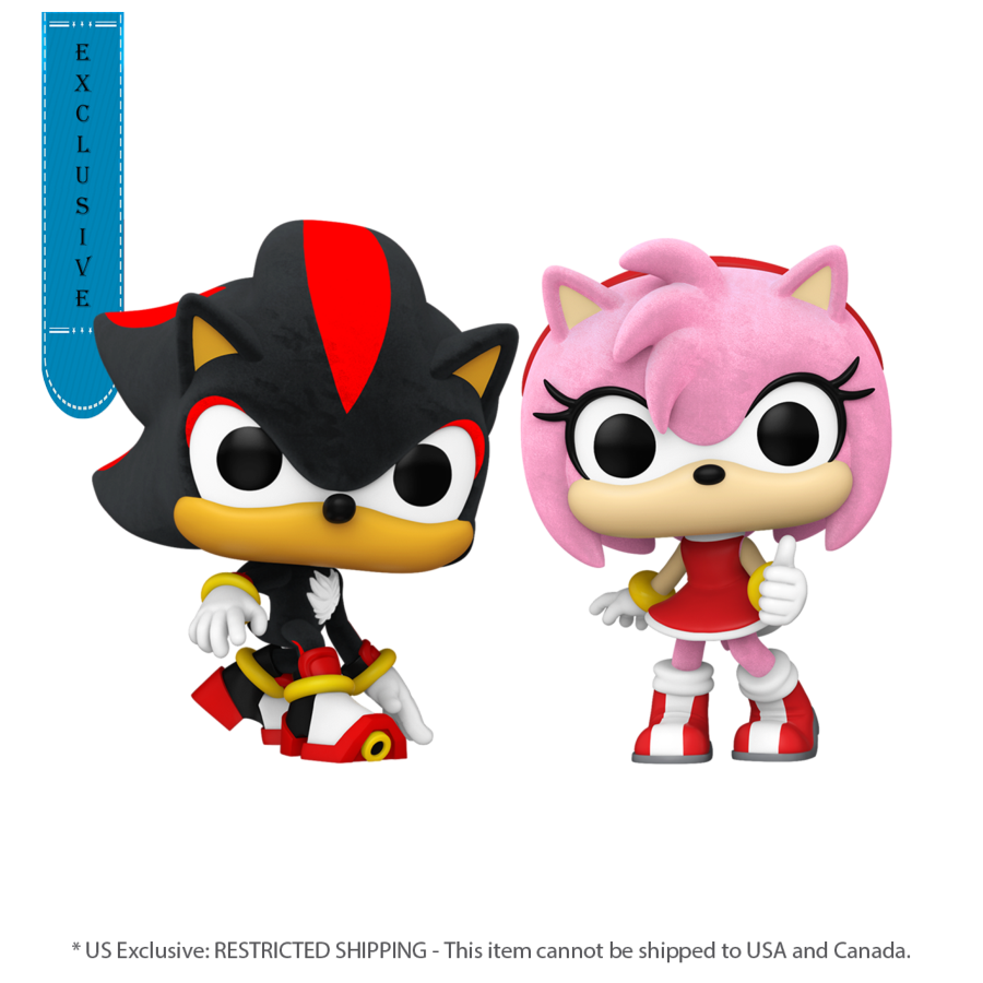 Sonic - Shadow & Amy Rose US Exclusive Flocked Pop! 2-Pack [RS] | Ikon  Collectables