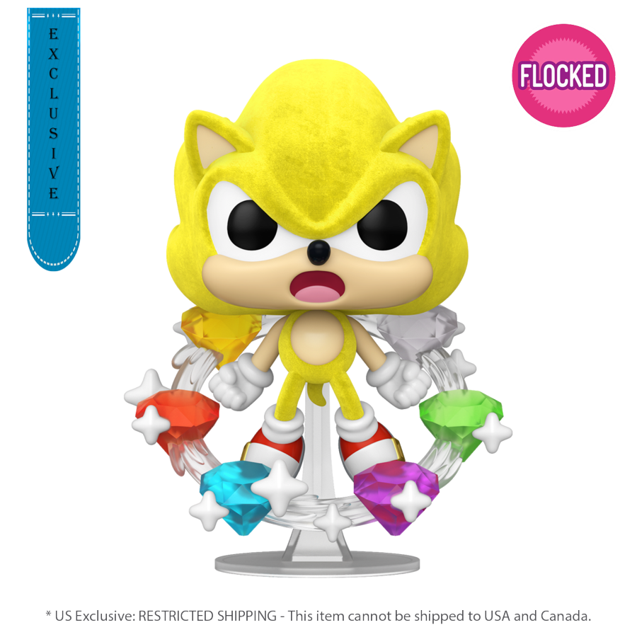 Sonic - Super Sonic with Emeralds US Exclusive Flocked Pop! Vinyl [RS ...