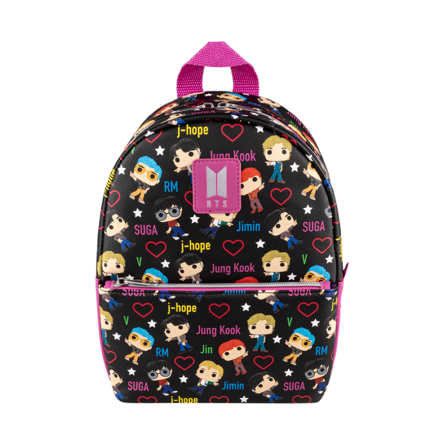 BTS - Band with Hearts All Over Print Mini Backpack | Ikon Collectables