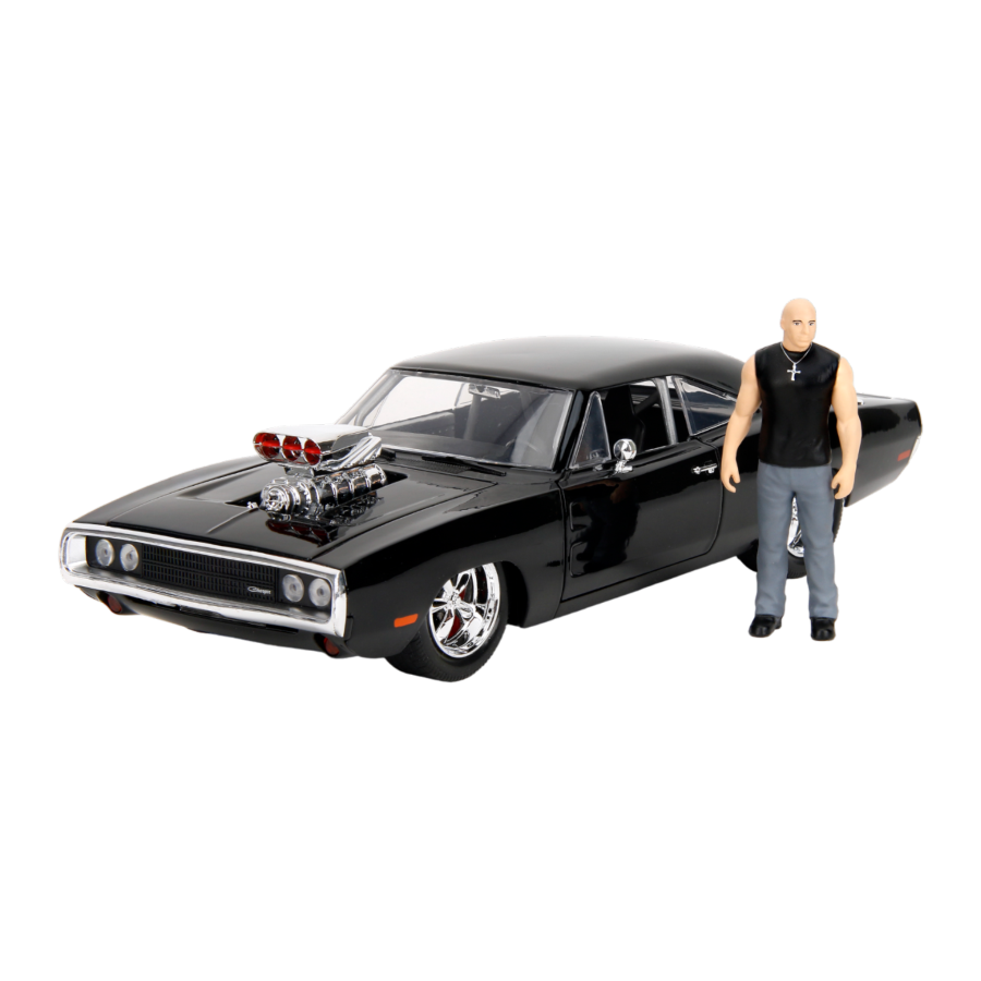 Hollywood Rides - 1970 Dodge Charger w/Dom Toretto 1:24 Diecast Set ...